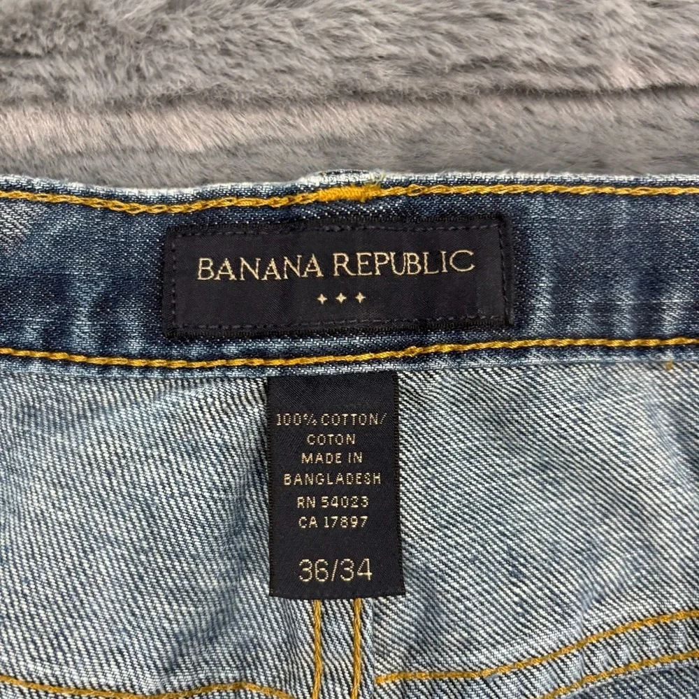 Banana Republic Mens Bootcut Jeans Medium Wash Blue Denim 36x34 Measures 36x31.5